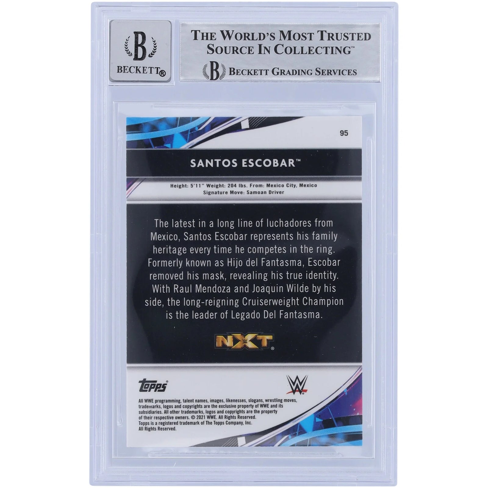 Santos Escobar Signed 2021 Topps Finest X-Factors #95 | Beckett 10