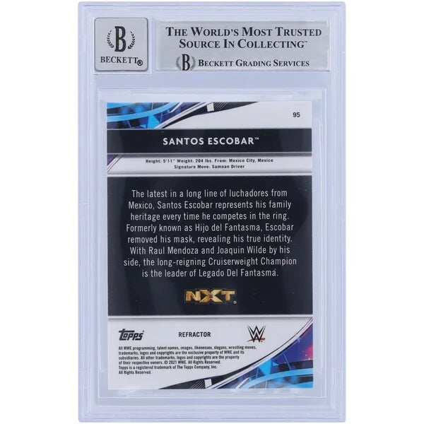 Santos Escobar Signed 2021 Topps Finest Refractors #95 | Beckett 10