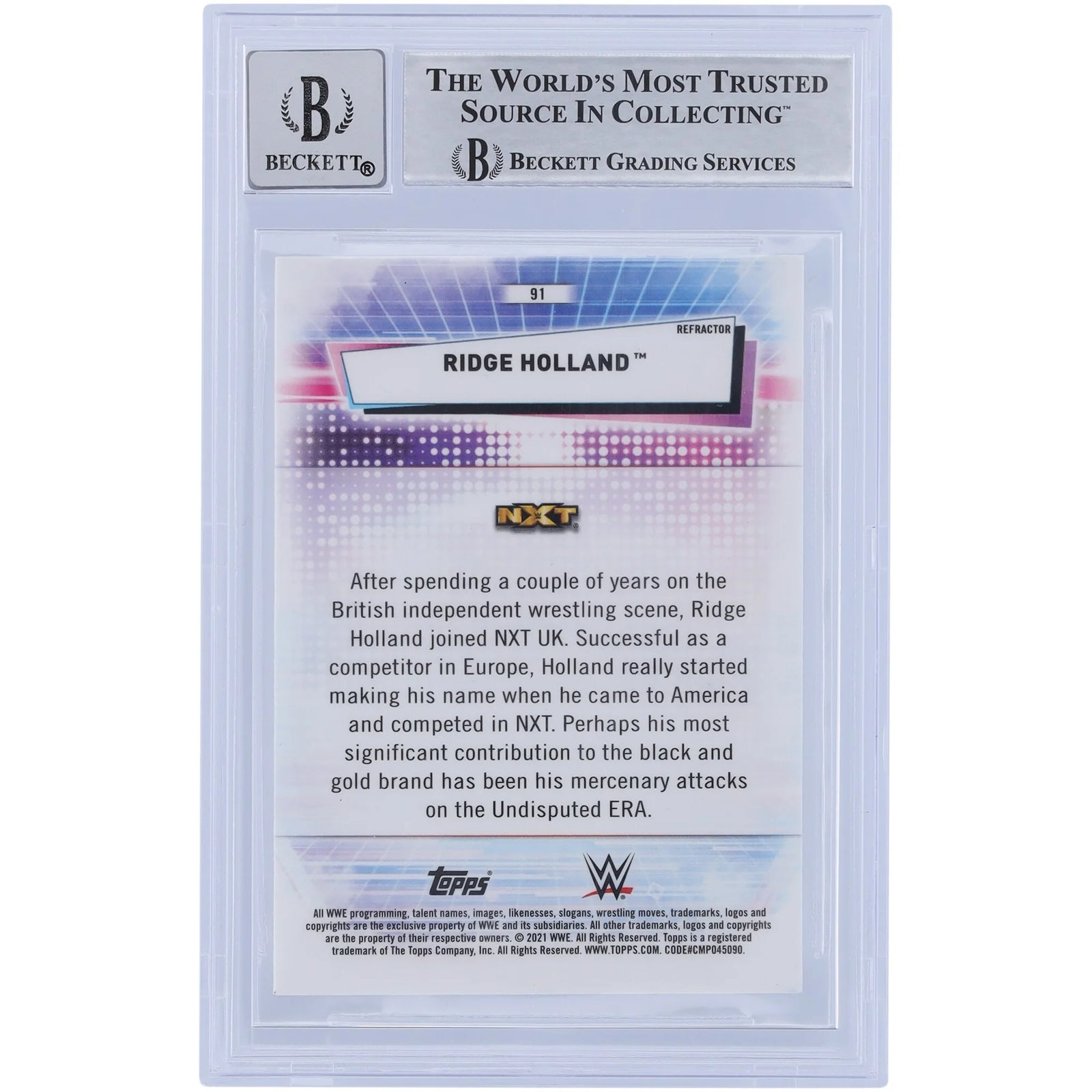 Ridge Holland Signed 2021 Topps Chrome Refractors #91 Rookie Card | Graded 10
