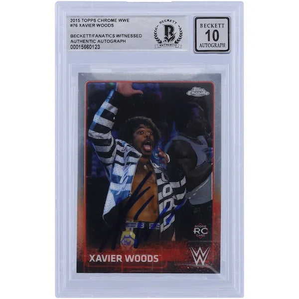 Xavier Woods Signed 2015 Topps Chrome #76 Rookie Card | Graded 10