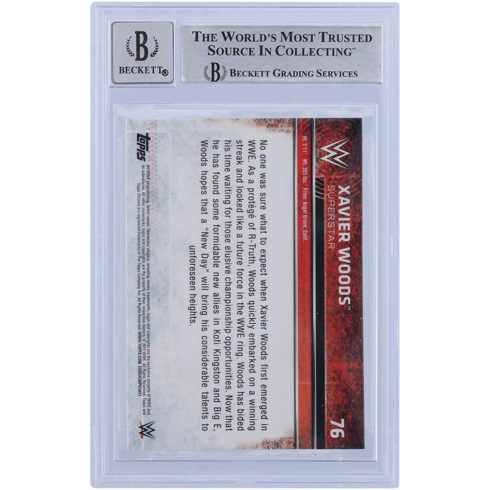 Xavier Woods Signed 2015 Topps Chrome #76 Rookie Card | Graded 10