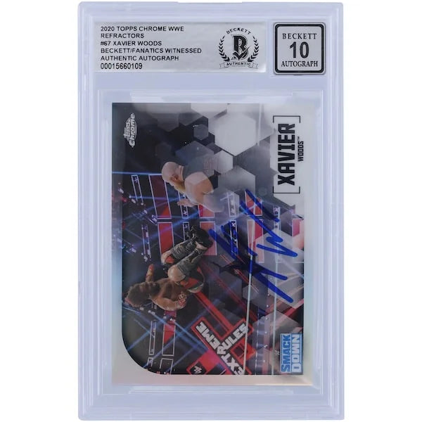 Xavier Woods Signed 2020 Topps Chrome Refractors #67 | BGS 10