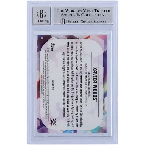Xavier Woods Signed 2020 Topps Chrome Refractors #67 | BGS 10