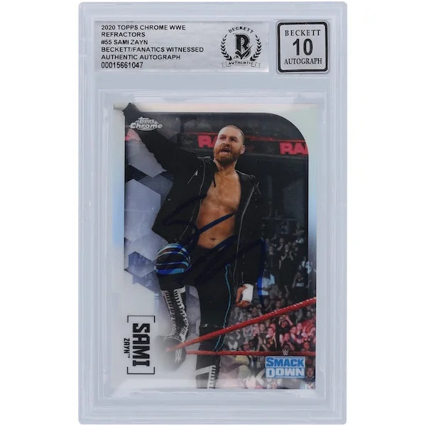 Sami Zayn Signed 2020 Topps Chrome Refractors #55 | Beckett 10
