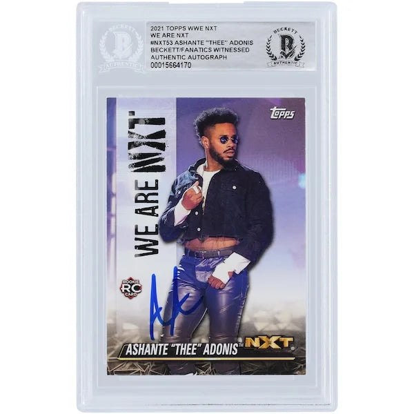 Ashante Adonis WWE Autographed 2021 Topps We Are NXT #NXT-53 Beckett Fanatics Witnessed Authenticated Rookie Card - F2