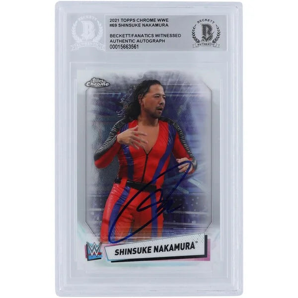 Shinsuke Nakamura Signed 2021 Topps Chrome #69 Card | Beckett Authenticated