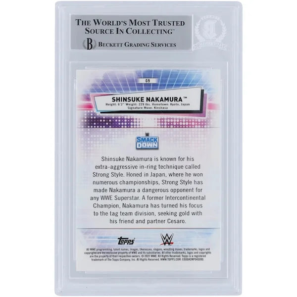 Shinsuke Nakamura Signed 2021 Topps Chrome #69 Card | Beckett Authenticated