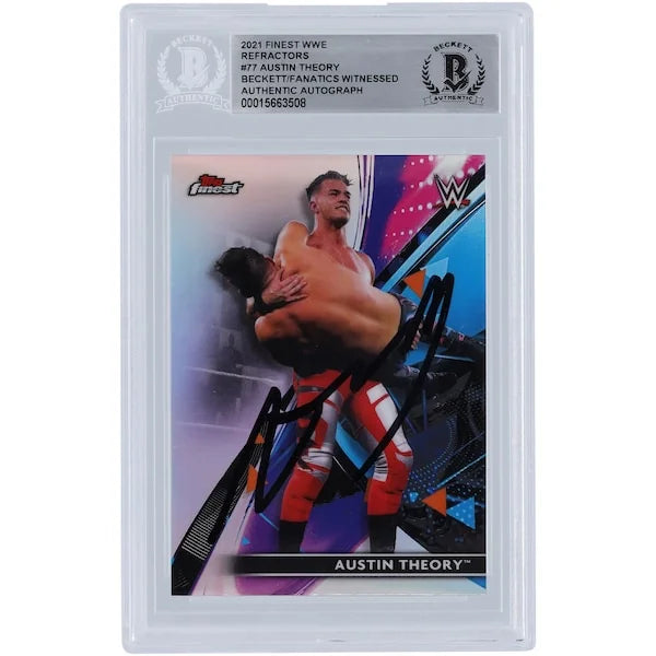 Austin Theory Signed 2021 Topps Finest Refractors #77 | Beckett Authenticated
