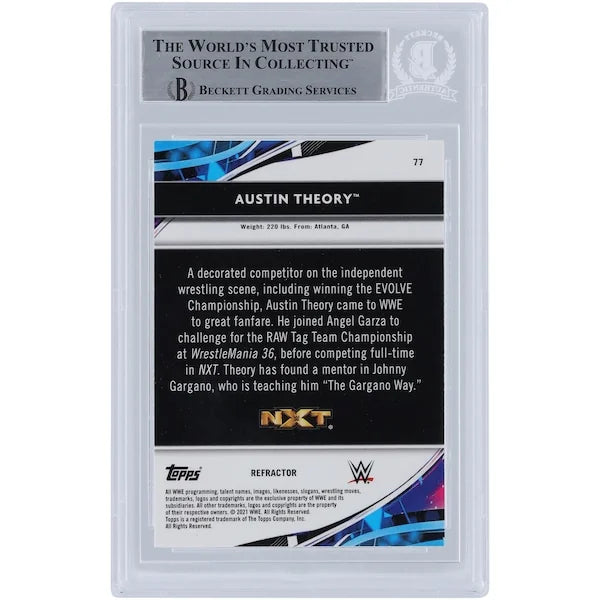 Austin Theory Signed 2021 Topps Finest Refractors #77 | Beckett Authenticated