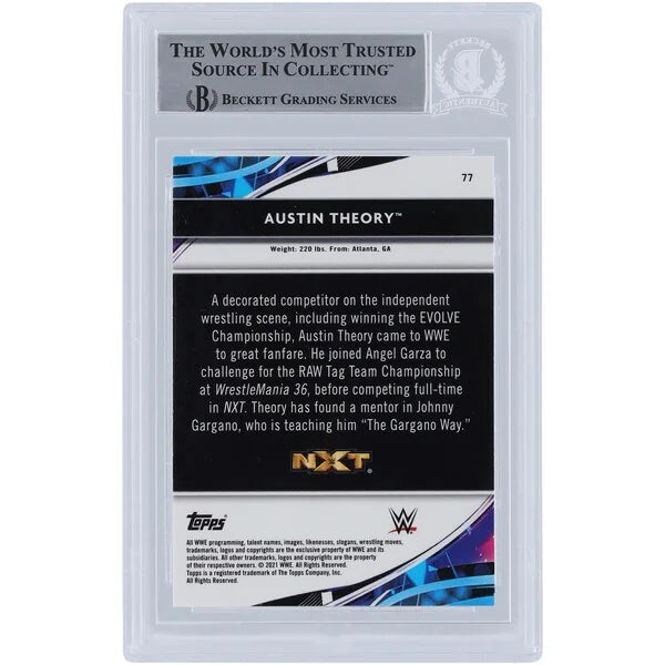 Austin Theory Signed 2021 Topps Finest X-Factors #77 | Beckett Authenticated