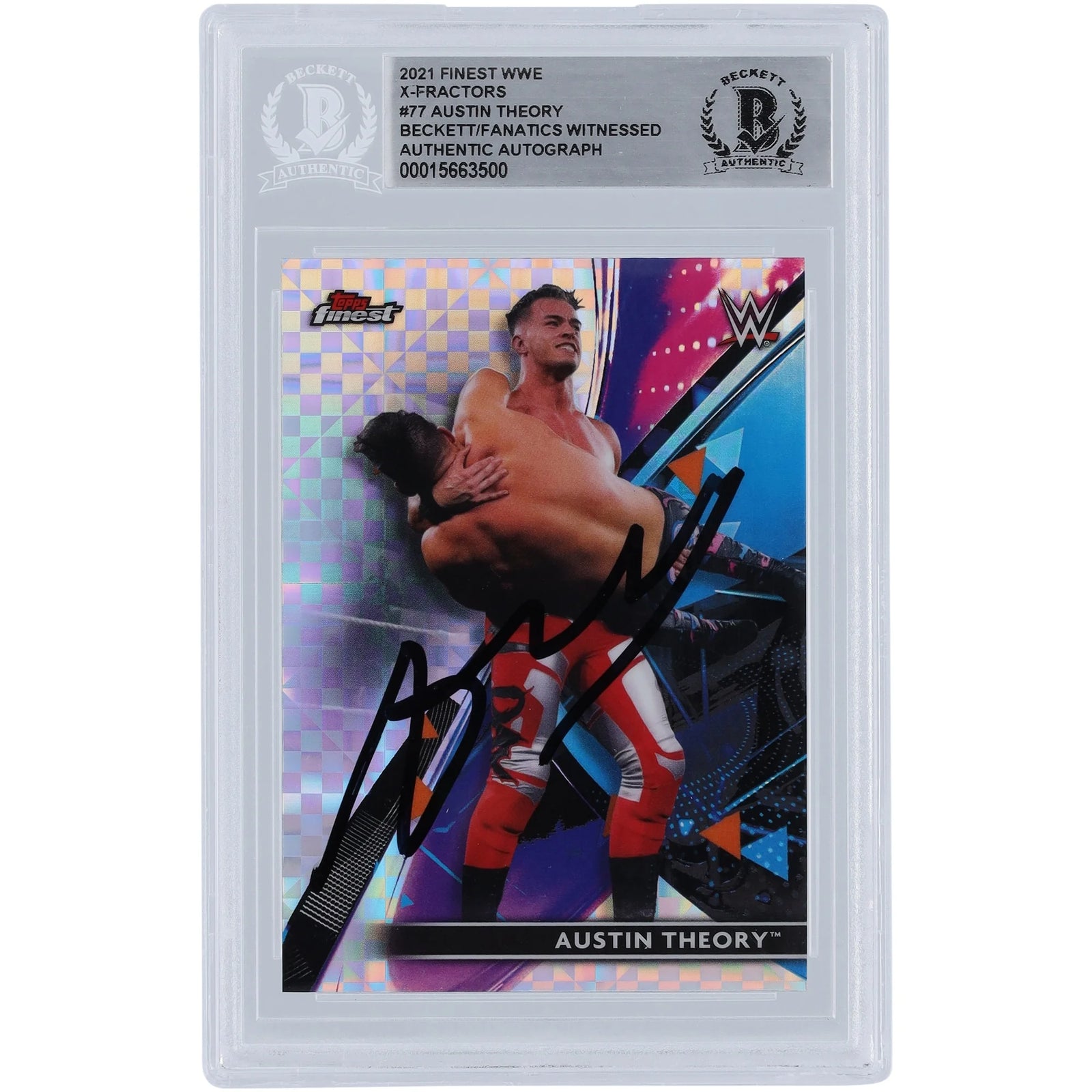 Austin Theory Signed 2021 Topps Finest X-Factors #77 | Beckett Authenticated