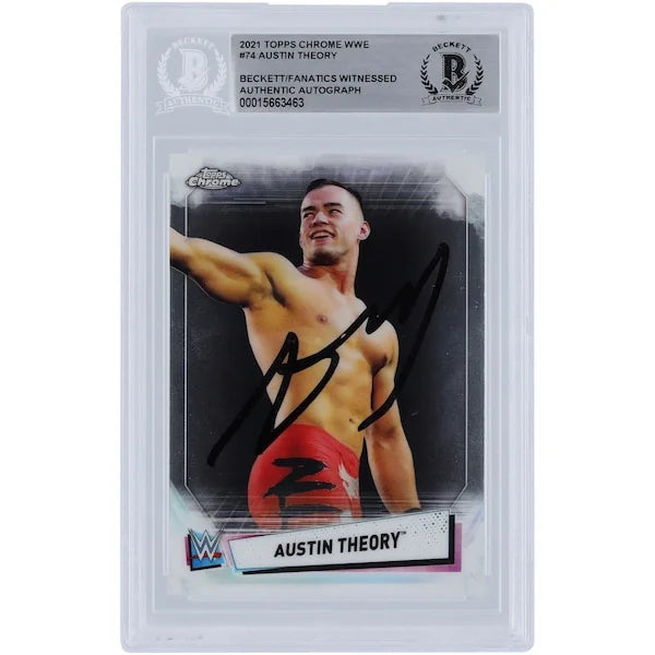 Austin Theory Signed 2021 Topps Chrome Black Ink #74 Card | Beckett Authenticated