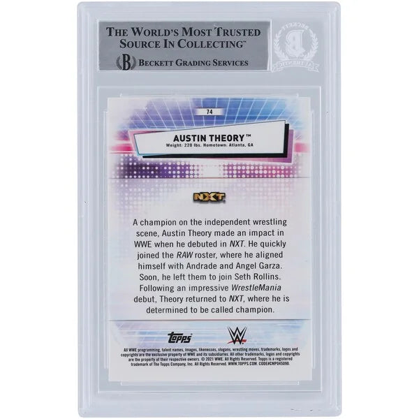 Austin Theory Signed 2021 Topps Chrome Black Ink #74 Card | Beckett Authenticated
