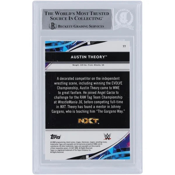Austin Theory Signed 2021 Topps Finest Black Ink Card #77 | Beckett Authenticated
