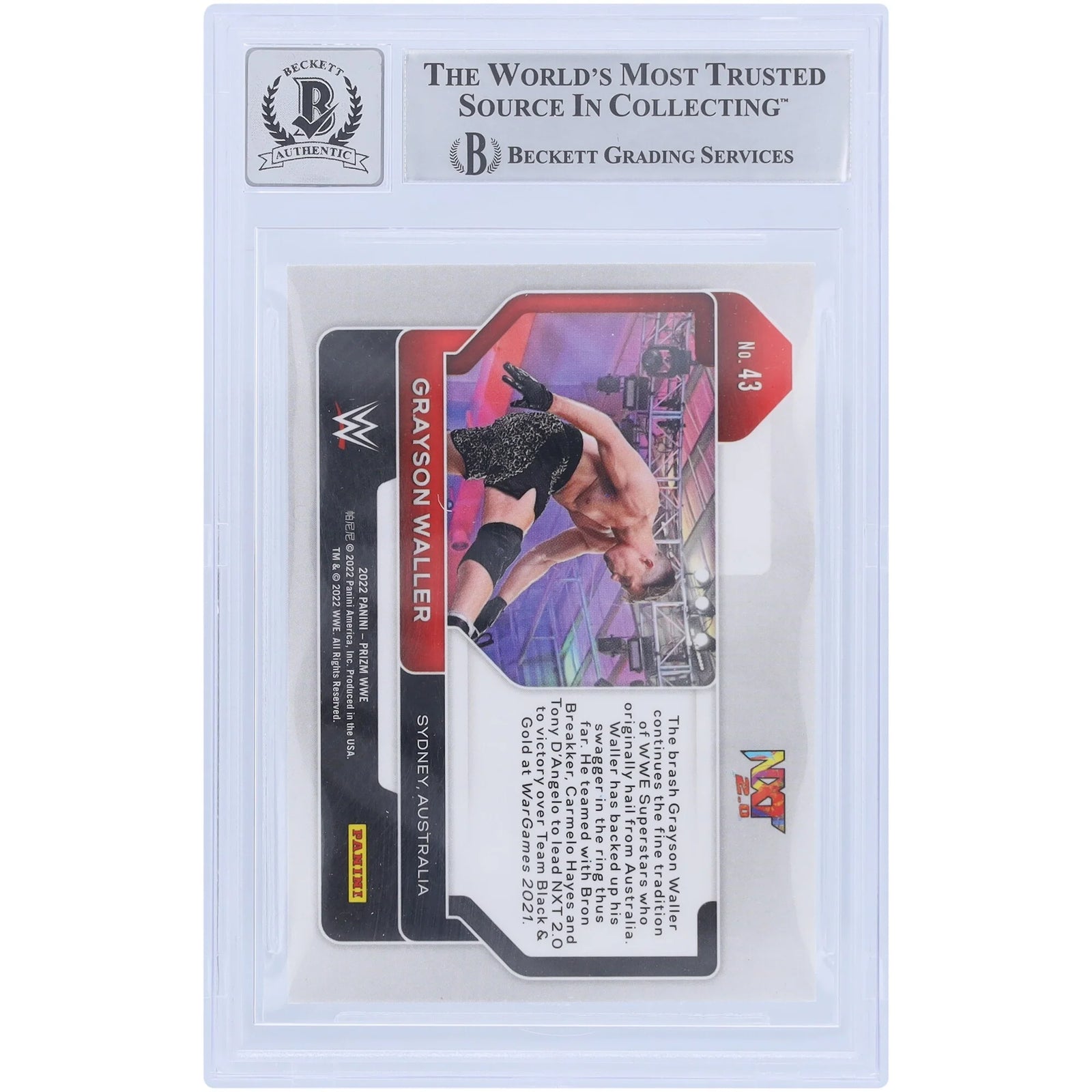 Grayson Waller Signed 2022 Panini Prizm #43 | Beckett Graded 10 Rookie