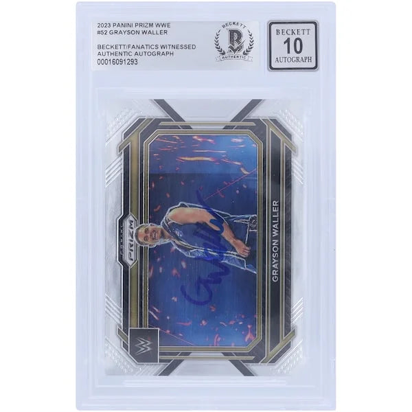 Grayson Waller Signed 2023 Panini Prizm #52 Card | Beckett Graded 10
