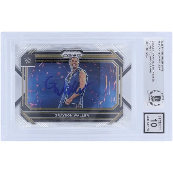 Grayson Waller Signed 2023 Panini Prizm #52 Card | Beckett Graded 10