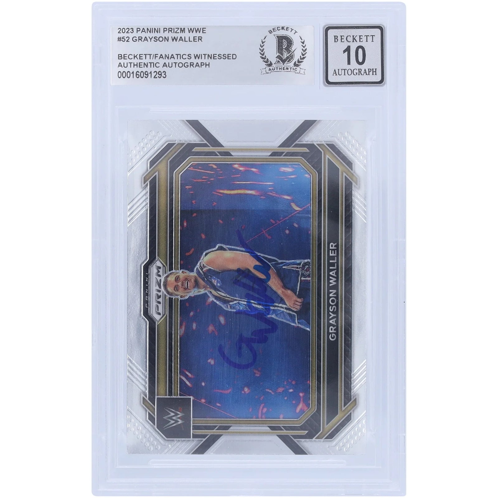 Grayson Waller Signed 2023 Panini Prizm #52 Card | Beckett Graded 10
