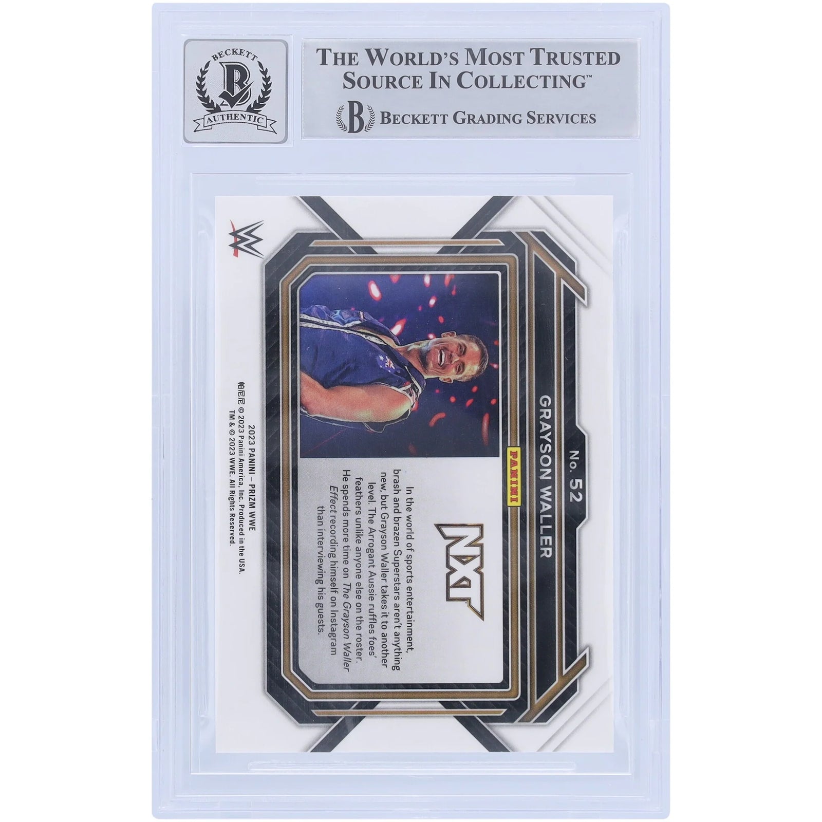 Grayson Waller Signed 2023 Panini Prizm #52 Card | Beckett Graded 10
