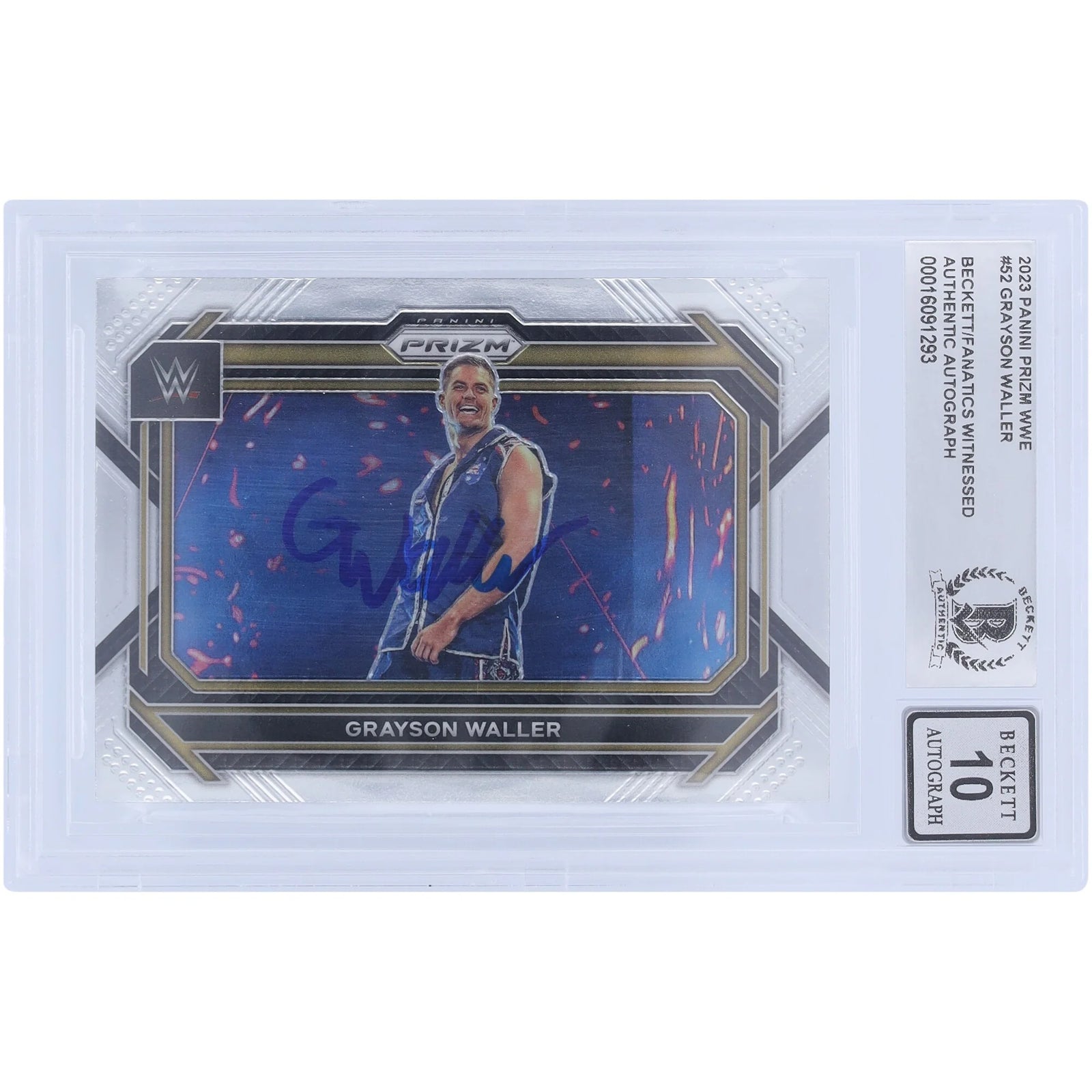 Grayson Waller Signed 2023 Panini Prizm #52 Card | Beckett Graded 10
