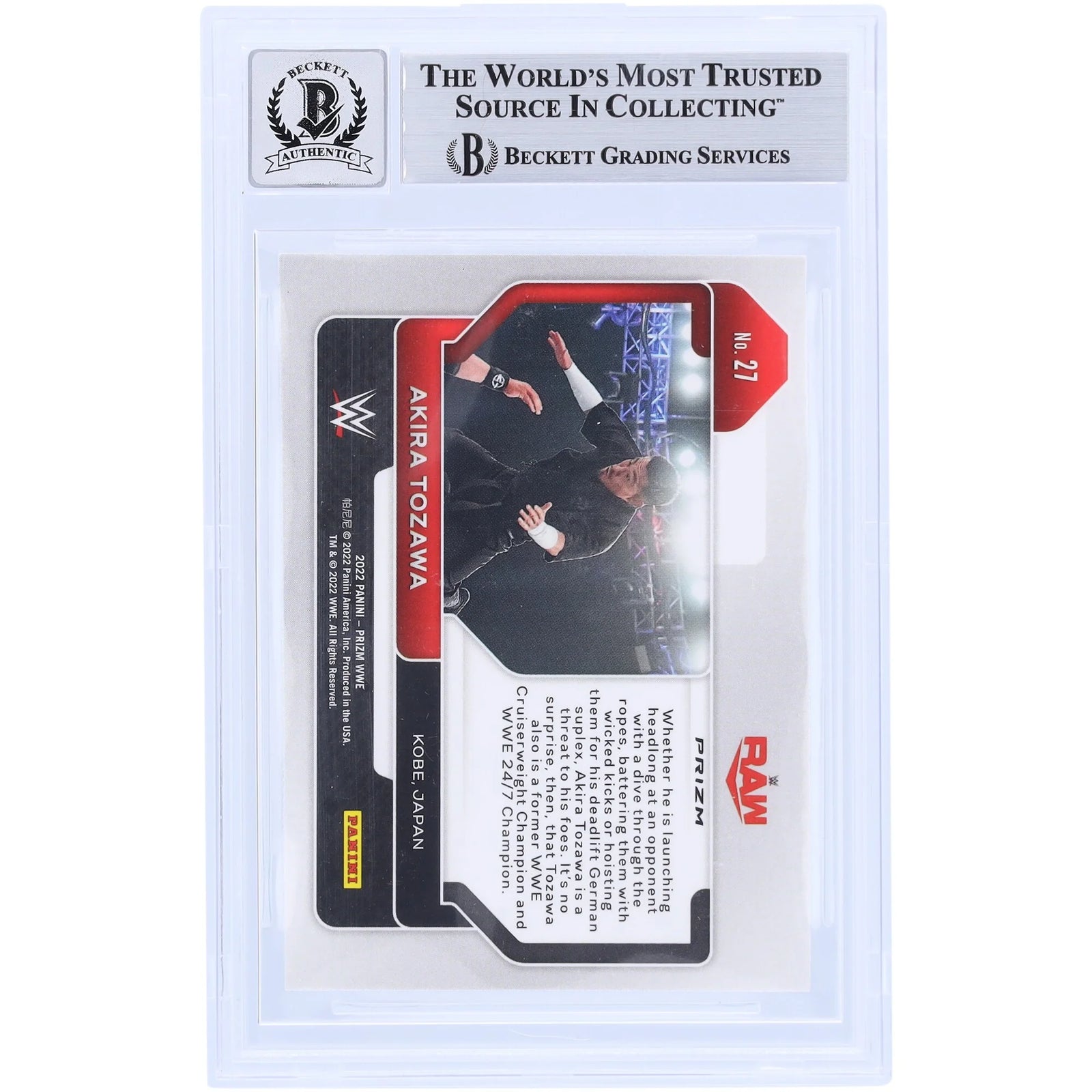 Akira Tozawa Signed 2022 Panini Prizm Green Prizm #27 | Graded 10