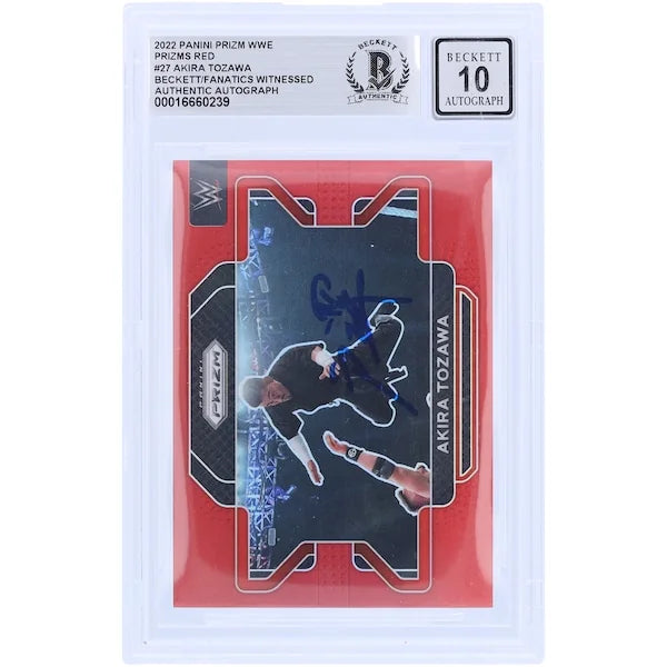 Akira Tozawa Signed 2022 Panini Prizm Red Prizm #27 | Beckett 10