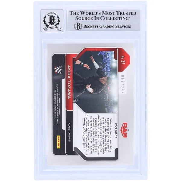 Akira Tozawa Signed 2022 Panini Prizm Red Prizm #27 | Beckett 10