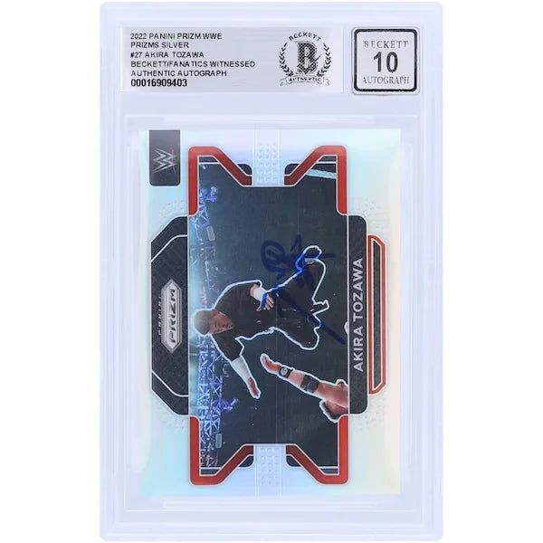 Akira Tozawa Signed 2022 Panini Prizm Silver #27 Card | Beckett Graded 10