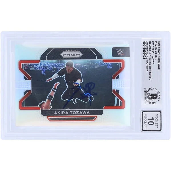 Akira Tozawa Signed 2022 Panini Prizm Silver #27 Card | Beckett Graded 10