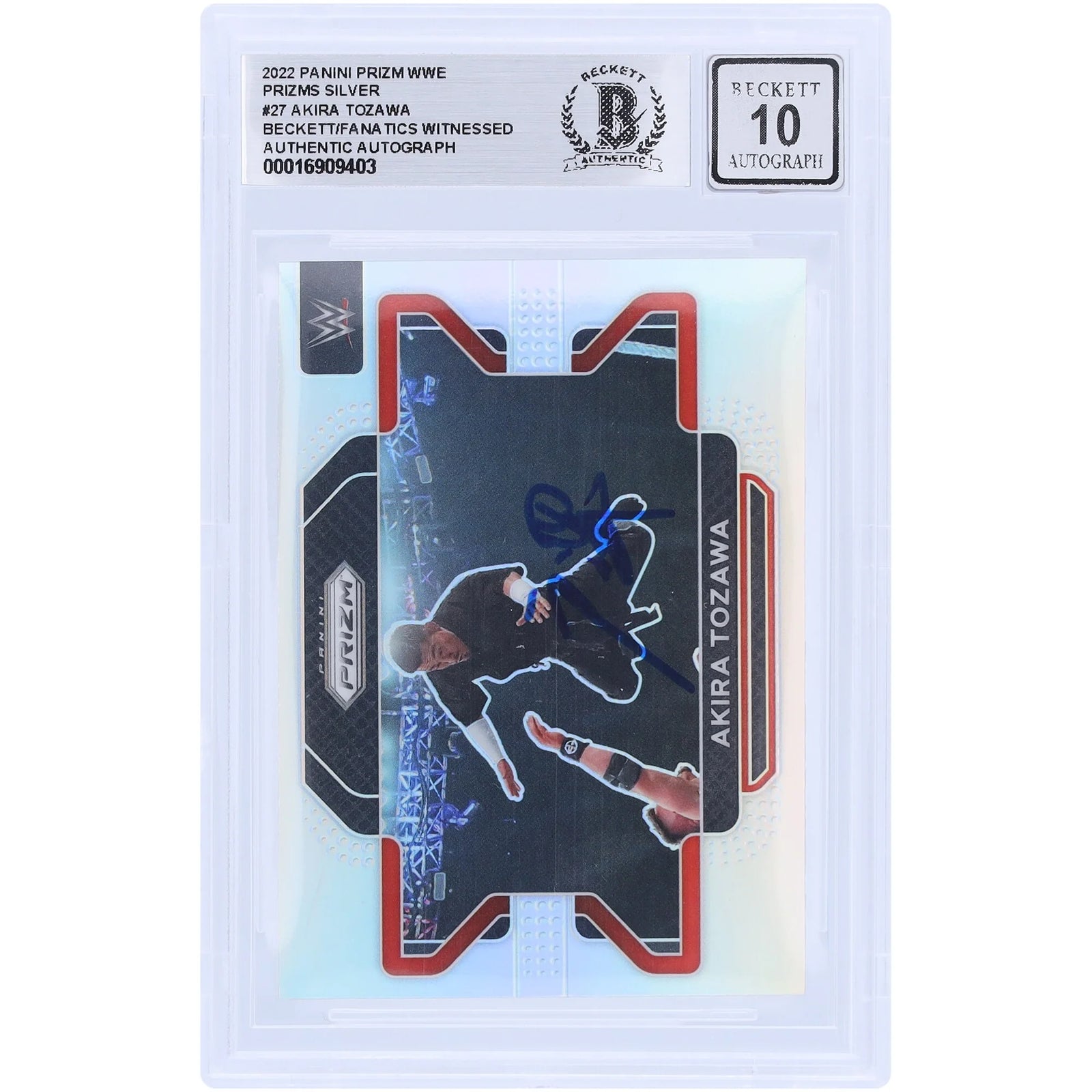 Akira Tozawa Signed 2022 Panini Prizm Silver #27 Card | Beckett Graded 10