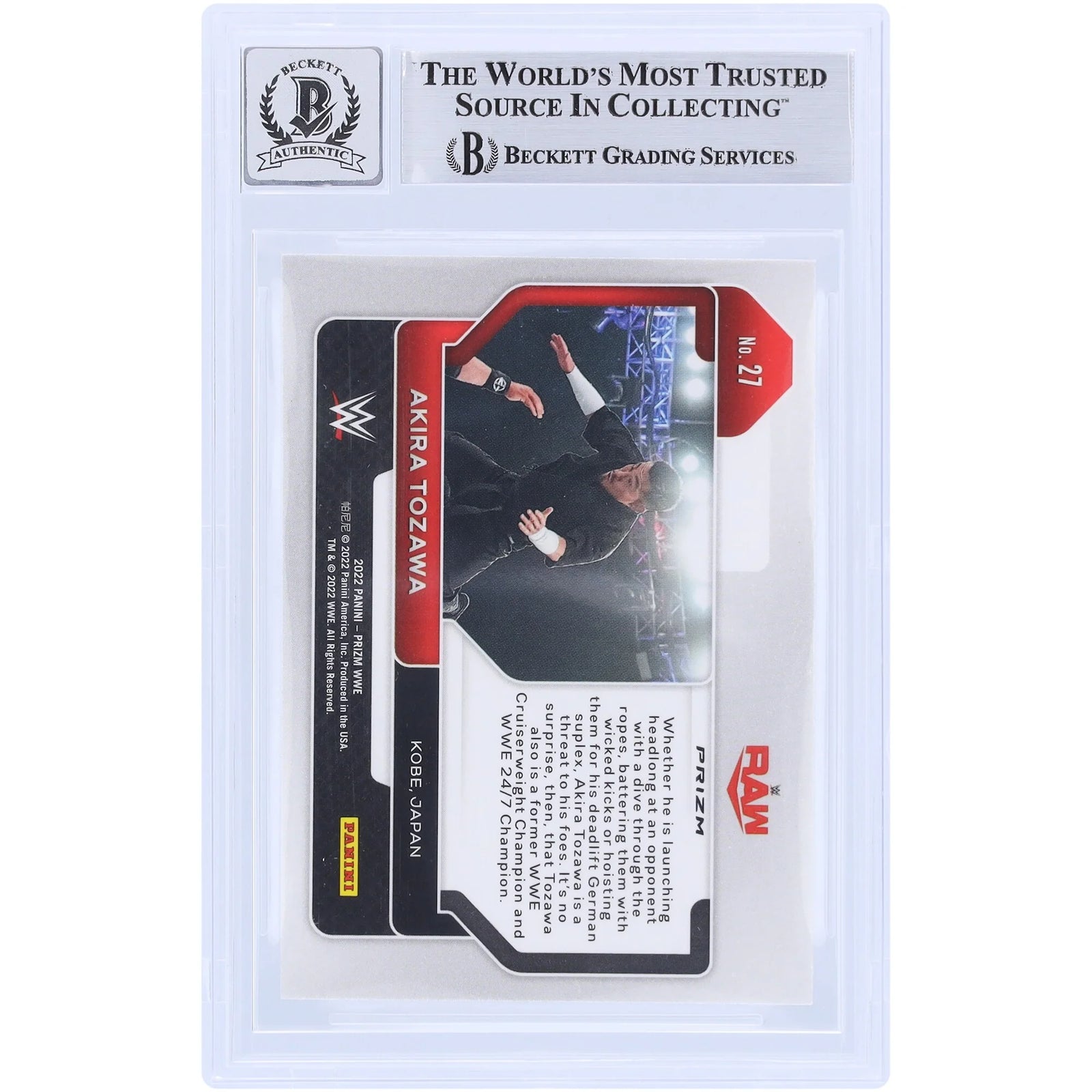 Akira Tozawa Signed 2022 Panini Prizm Silver #27 Card | Beckett Graded 10
