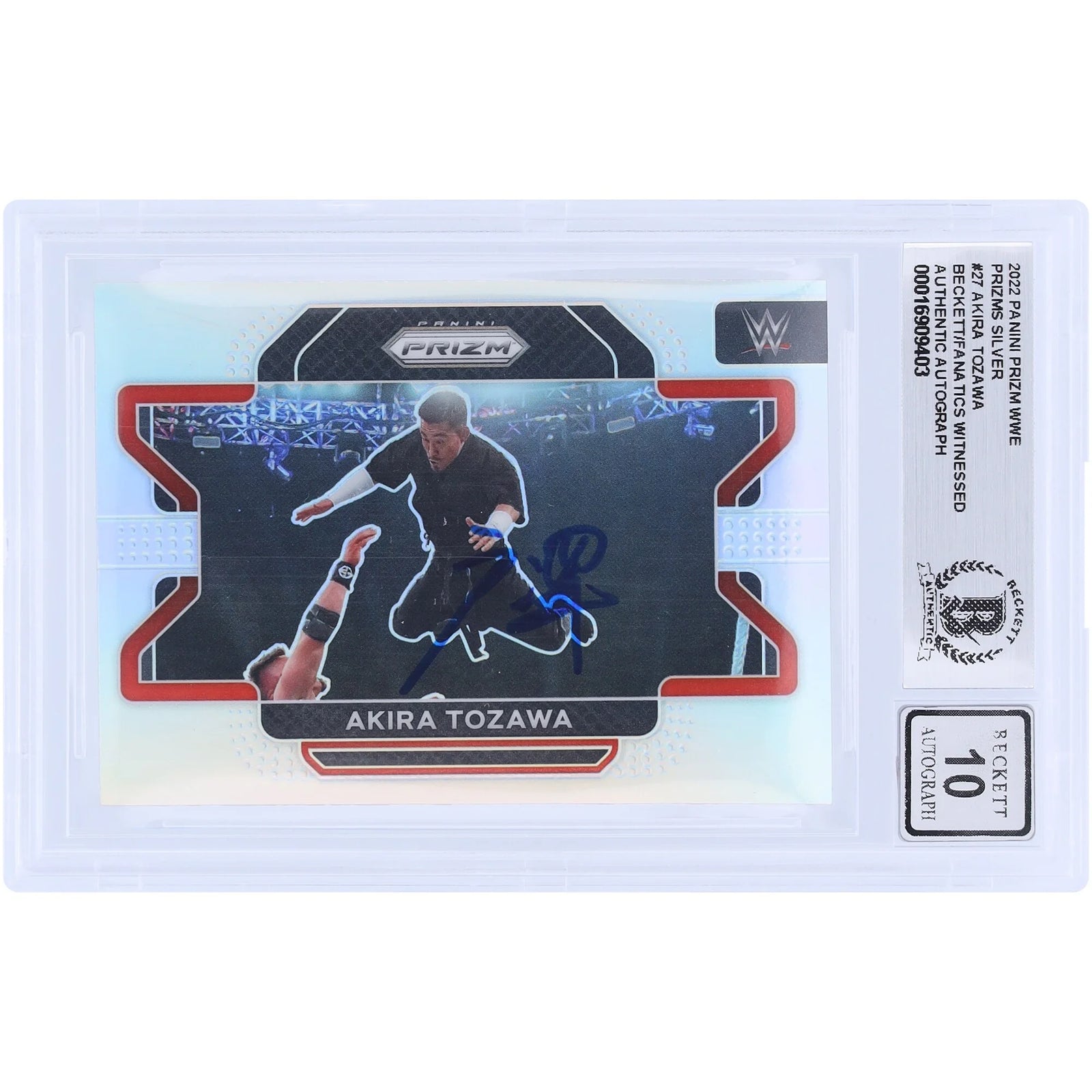 Akira Tozawa Signed 2022 Panini Prizm Silver #27 Card | Beckett Graded 10