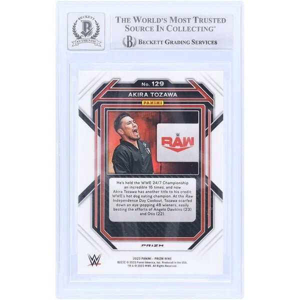 Akira Tozawa Signed 2023 Panini Prizm Green Prizm #129 | Graded 10