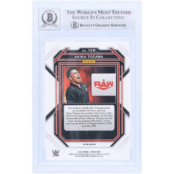 Akira Tozawa Signed 2023 Panini Prizm Ice Prizm #129 | Beckett Grade 10
