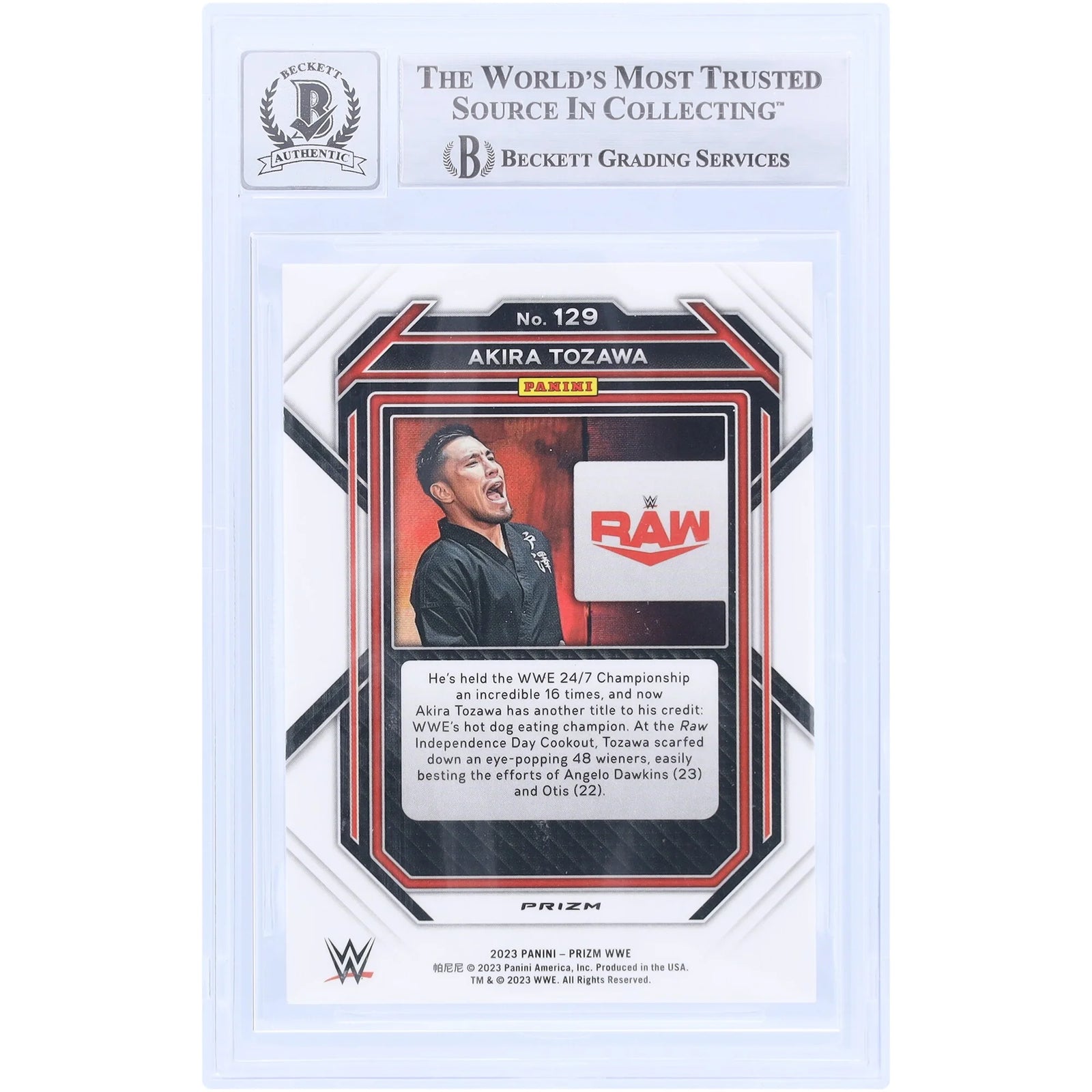 Akira Tozawa Signed 2023 Panini Prizm Ice Prizm #129 | Beckett Grade 10
