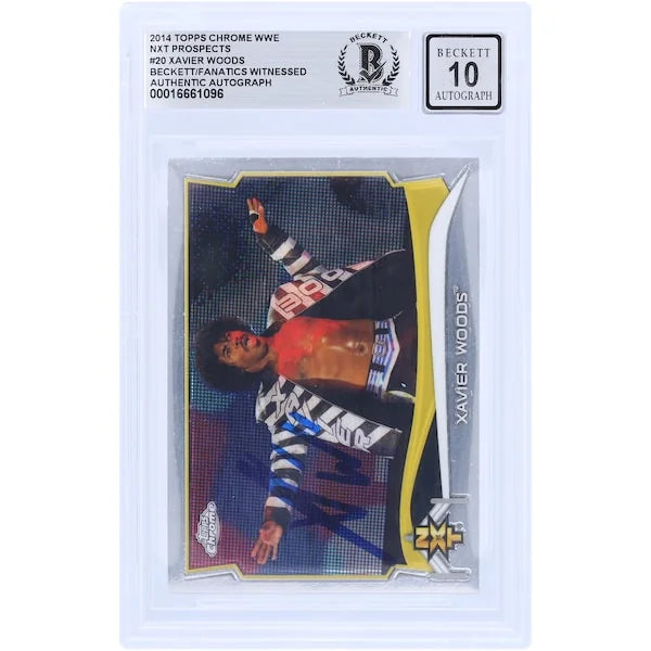 Xavier Woods Signed 2014 Topps Chrome NXT #20 Card | Beckett Graded 10