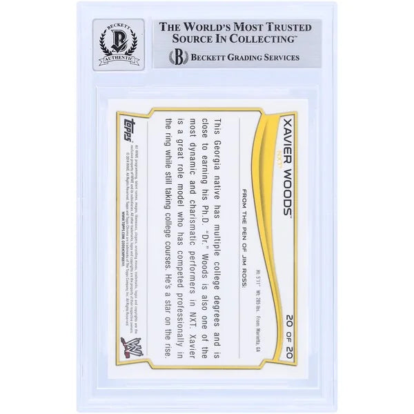 Xavier Woods Signed 2014 Topps Chrome NXT #20 Card | Beckett Graded 10