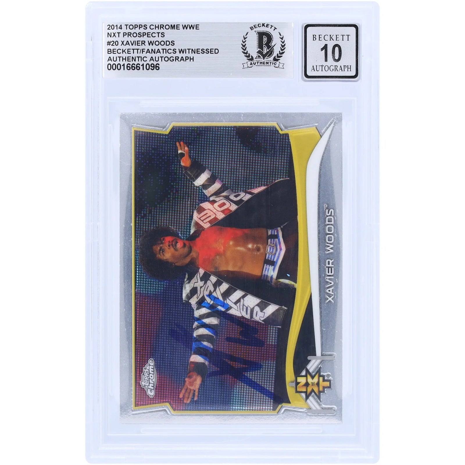 Xavier Woods Signed 2014 Topps Chrome NXT #20 Card | Beckett Graded 10