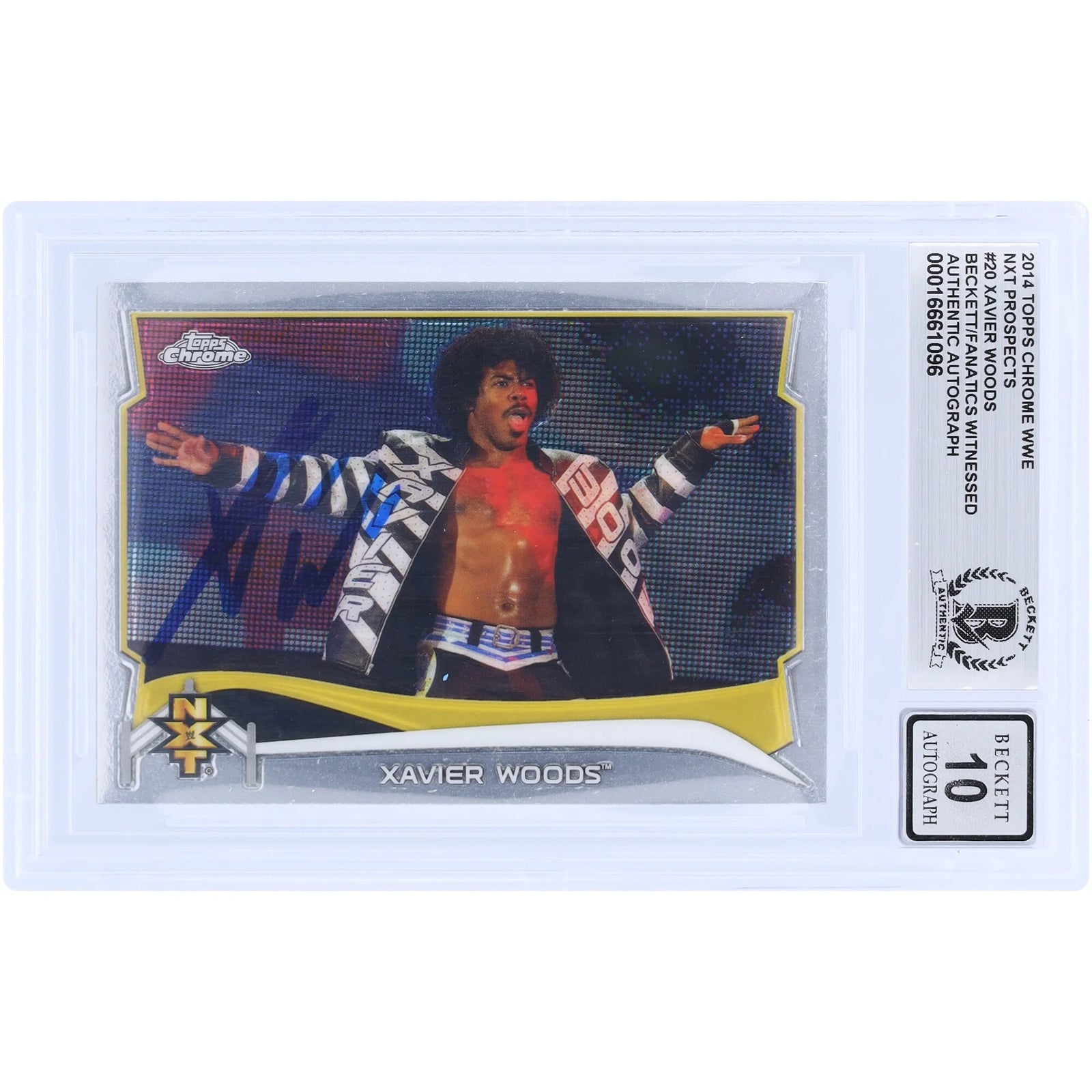 Xavier Woods Signed 2014 Topps Chrome NXT #20 Card | Beckett Graded 10