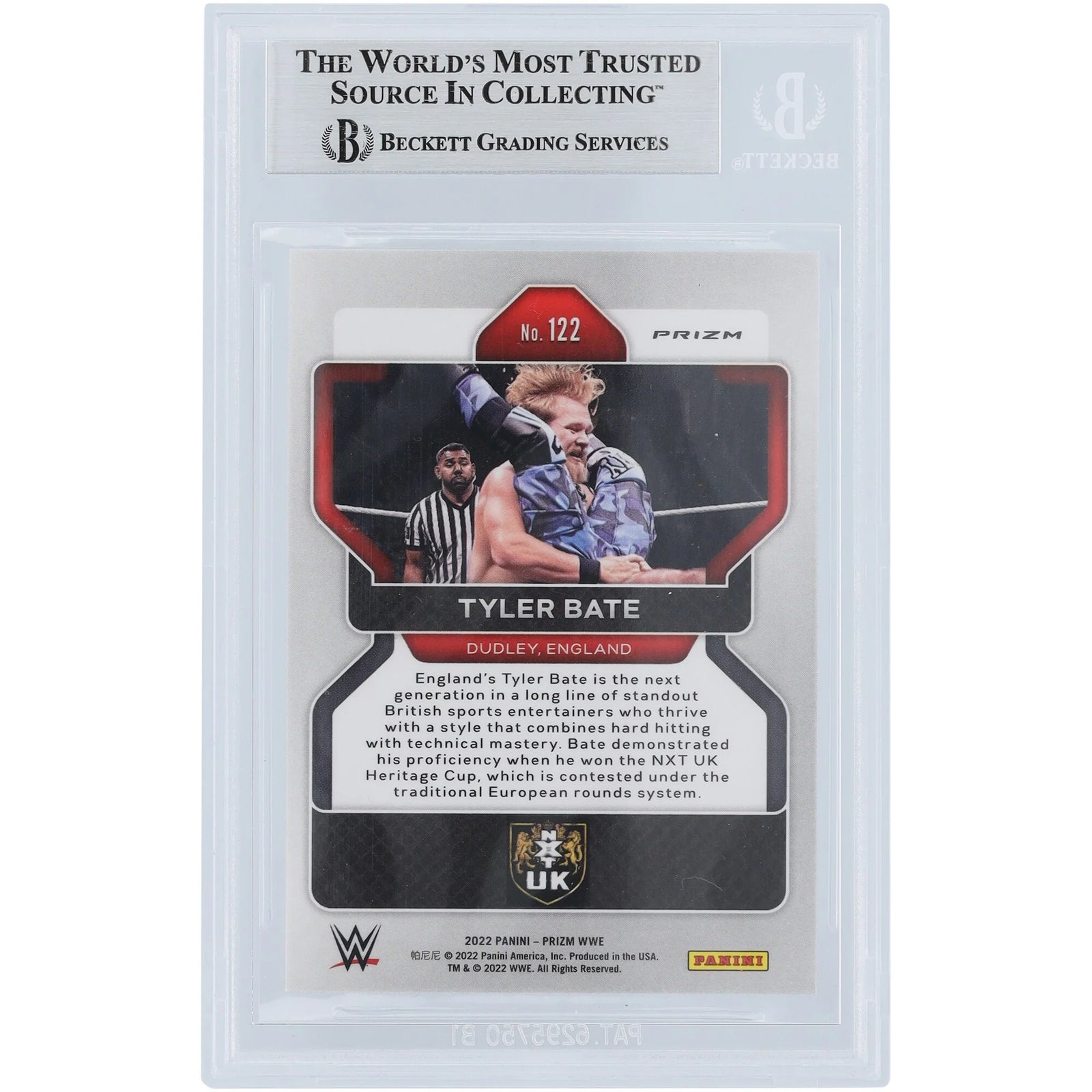 Tyler Bate Signed 2022 Panini Prizm Silver #122 | Beckett Authenticated