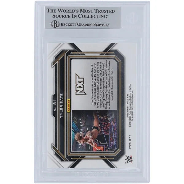 Tyler Bate Signed 2023 Panini Prizm Green Prizm #81 | Beckett Authenticated
