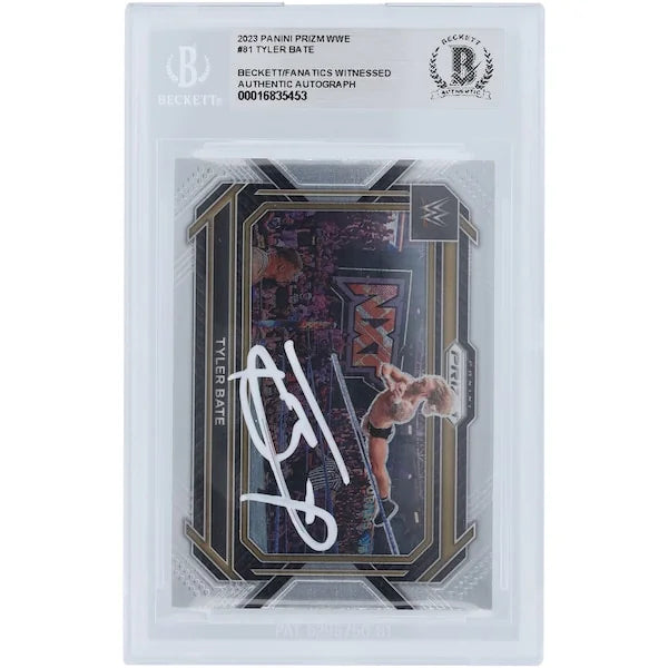 Tyler Bate Signed 2023 Panini Prizm White Ink Card #81