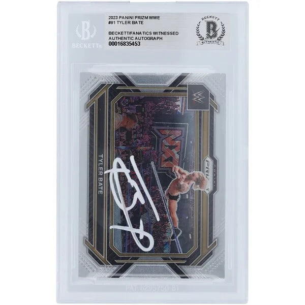 Tyler Bate Signed 2023 Panini Prizm White Ink Card #81