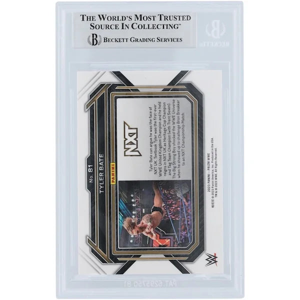 Tyler Bate Signed 2023 Panini Prizm White Ink Card #81
