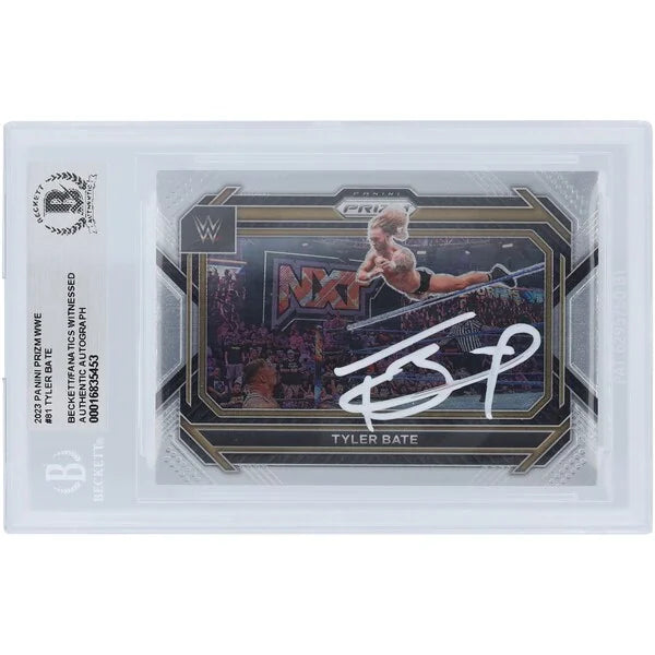 Tyler Bate Signed 2023 Panini Prizm White Ink Card #81