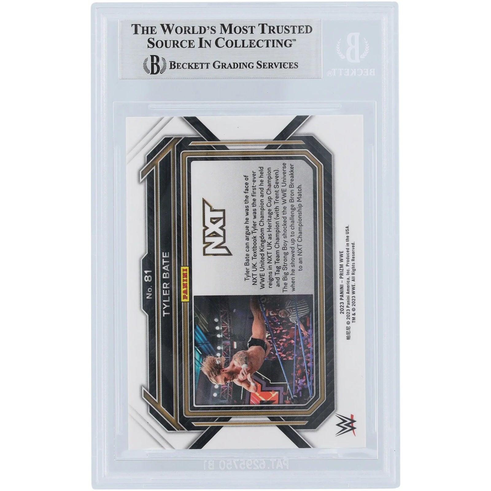 Tyler Bate Signed 2023 Panini Prizm White Ink Card #81