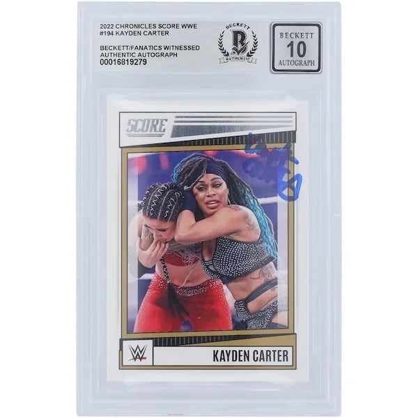 Kayden Carter Signed 2022 Panini Chronicles Score #194 | Beckett 10