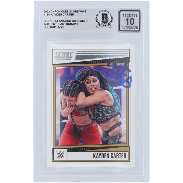 Kayden Carter Signed 2022 Panini Chronicles Score #194 | Beckett 10