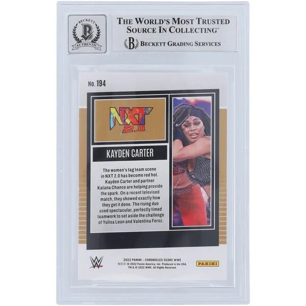 Kayden Carter Signed 2022 Panini Chronicles Score #194 | Beckett 10