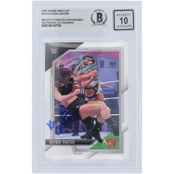 Kayden Carter Signed 2022 Panini NXT 2.0 #14 Card | Beckett Graded 10